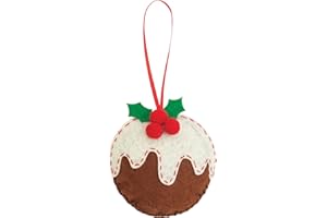 Trimits Christmas Felt Decoration Kits, 9 x 9cm, Christmas Pudding