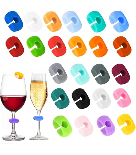 Marque-Verres en silicone - Lot de 12 - Multicouleur - Mastrad – M & Co Marque-Verres en silicone - Lot de 12 - Multicouleur - Mastrad – M & Co