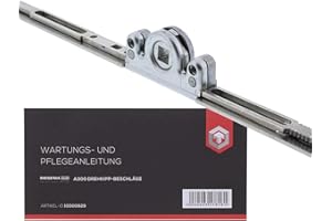 SIEGENIA Transmission de fenêtre Aubi GK - AGKK - Ferrure AGKK3100-100040 - Avec instructions d'entretien ToniTec pour ferrures de fenêtre Aubi A300.