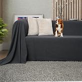 LATUDA CONCEPT Koltuk &Ouml;rt&uuml;s&uuml; Ş&ouml;nil Kaymaz &Ccedil;ift Taraflı &Ccedil;ekyat &Ouml;rt&uuml;s&uuml; Koltuk Şalı 175x300 - ANTRASİT