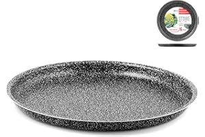 Home Stampo Pizza Antiaderente Stone Tondo Cm36 Utensili da Cucina, Pietra, Antracite, 36 cm
