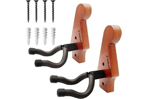 Yumzeco Accroche Guitare Mural, Support Guitare, Support Mural Pour Guitare Guitare Ukulélé, Guitare Basse Électrique Acoustique, Violon, Mandolines(Lot De 2) Pour La Maison, Studio, Chambre À Coucher