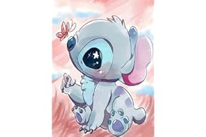 Tabeskly 5d Diamond Art Kits Adults Diamond Painting Kits for Adults UK Cartoon Stitch Jewel Bead Gem Crystal Crafts Dimond Picture Art Kit Adults Full Drill Kids Gift