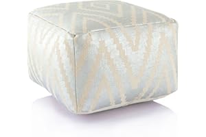 ‎CASAMIA casamia Sitzwürfel Fußhocker Sitzhocker 55x37x55 cm Pouf Kelim Bodenkissen Peru schwarz Taupe gelb türkis Farbe metallic Silber