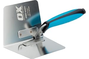 OX Pro torr vägg inre hörn murslev 102 x 127 mm, blå | Pro Series blad i rostfritt stål med flexibel 90° vinkel – ergonomiskt