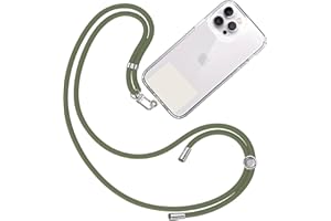 TBOC Cordon Collier Laniere Portable [Vert Militaire] avec Patch de Fixation [Blanc Ice] et Sangle de Suspension Amovible Réglable et Résistante Compatible avec Toutes Marques de Téléphone Accessoires