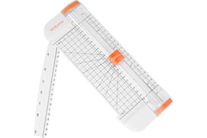 NOKAPIN Paper Cutter,Portable Paper Trimmer,12 Inch Paper Slicer Scrapbooking Tool with Automatic Security Safeguard and Side Ruler for Craft Paper,A4 A5 Paper,Coupon, Label and Cardstoc (Yellow)