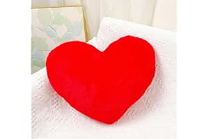 MeYuxg Cojín Decorativo 46 X 36 cm, Cojín de Corazón, Cojin de Peluche, Almohada de Amor para Salón, Sofá, Cama, Dormitorio (Rojo)