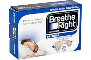 Breathe Right Nasal Strips, Stop Snoring Aids for Men & Women, Small/Medium Anti Snore Strips, Original Tan, 30 Strips