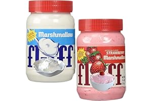 CREDO GIFTS Marshmallow Spread Bundle With Marshmallow Fluff 213g and Marshmallow Strawberry Fluff 212g (2 Pack)