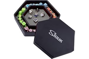 SIQUK Tavola Dadi PU e Velluto Vassoio per Dadi per DND RGP Giochi da Tavolo, Grigio