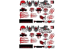 DULFAX 2 Pezzi Moto Adesivi, Adesivo per moto, Energy Stickers, Moto Adesivi Sponsor, Motocross Sticker Adesivi per Moto Skateboard Auto e Moto da Fuoristrada, Rosso