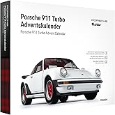 FRANZIS 67322 - Porsche 911 Turbo Adventskalender - Modellbausatz im Maßstab 1:24, inkl. Soundbasis und 52-seitigem Begleitbu