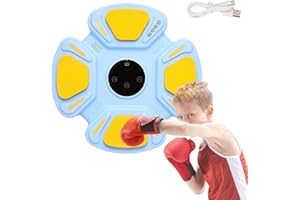 Vicyol S&D Máquina de Entrenamiento de Boxeo Musical. Equipo de Boxeo para Pared con LED, Luces al Ritmo de la Música, 3 Canciones Integradas. Maquina de Boxeo para Niños/Adultos (32x32cm)