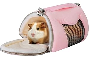 Felenny Bolsa de Transporte para Hámster Cama de Casa para Animales Pequeños Invierno Cálido con Correa de Hombro Ajustable Y Transpirable Bolso Suave Adecuado para Erbos Jerbos Ratones