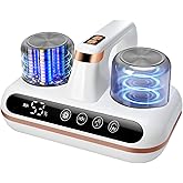 UCerdveos 1000W Aspirateur Matelas Anti Acariens sans Fil 26Kpa avec Capteur d'Humidité, UV-C, Filtre HEPA Lavable, Brosse Ro