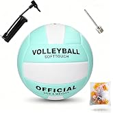 AUEJACKY Volleyball Volleyball, Volleyball, Soft Touch Beach Volleyball, Comes with Pump, Air Needle and Net Bag