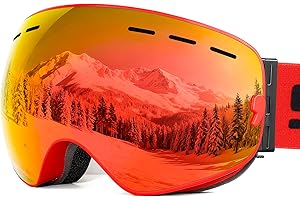 SPOSUNE Ski Goggles Skiing Goggles Over Glasses with Anti-Fog Spherical Dual Interchangable Lens,100% UV400 Protection Snow Snowboard Goggles for Men Women Youth,Helmet Compatible,Anti Glare,Impact Resistant,Windproof