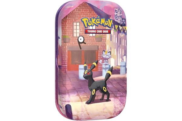 Pokémon: Minilata Celebración 30.º Aniversario: Umbreon de JCC Pokémon (1 Pegatina, 1 Tarjeta ilustrada y 2 Sobres de Mejora)
