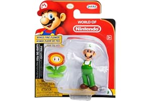 JAKKSPACIFIC World Of Nintendo Super Mario Fire Luigi avec fleur de feu Bonus