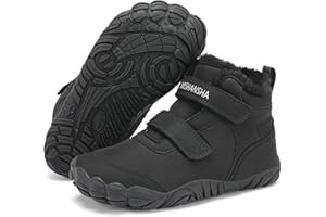 Mishansha Kinder Barfußschuhe Winter Winterschuhe Warm Gefüttert für Mädchen Jungen Gr.25-36 EU