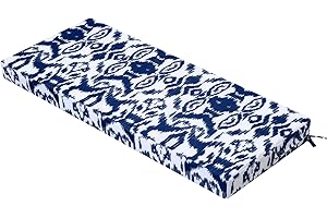 PRIMEPATIO Outdoor Garden Bench Cushion, Patio Waterproof Long Bench Cushion, Patio Loveseat Furniture 3 Seater Chair Pad with Ties, Window Seat Sofa Replacement Pads, Navy, 108x45cm