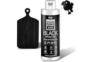 LIMINO Water Based Wood Stain - Black | Wood Varnish for Indoor ＆ Outdoor Furniture, Wardrobe, Cabinets, Doors, Low Odor ＆ Non-Toxic, Fast Drying, Multiple Classical Finishes - 8.5fl.oz / 250ml