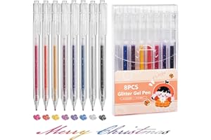 ‎EOOUOOIP EooUooIP Glitzerstifte Gel,8 Stück Glitzer Gelschreiber Set,Glitzer-Gelstift,Druckkugelschreiber Mehrfarbig 1.0 MM Gelschreiber,Inklusive Glitter für Tagebuch, Malen, Kritzeln, Büro