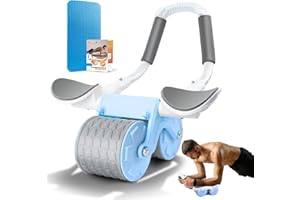 UOPON Automatische Rebound-Bauchrolle, New Wheels Roller Domestic Bauchtrainer,Bauchroller Für Bauchmuskeltraining, Bauchroller Für Bauchmuskeltraining Mit Stabilen Doppelrädern