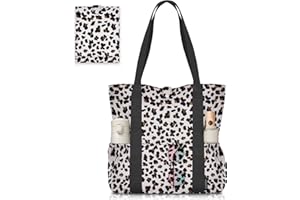 HOMESPON Groß Wasserfest Strandtasche Damen mit Reißverschluss und Fächern Faltbar Beach Bag Badetasche