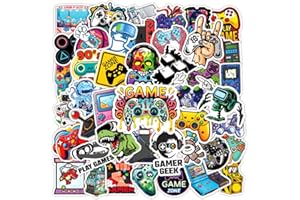 Lynefoin 50PCS Autocollants de console de jeu, packs d'autocollants de jeux vidéo classiques et populaires pour bouteilles d'eau, Vinyle, Graffiti, Sticker pack for game consoles, Stickers