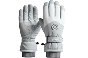 SUGSHYN Guanti da Sci Donna Caldi Touch Screen Guanti Sci Invernali Impermeabili Antiscivolo Guanti da Neve Donna Termici Caldi Pile Sport Alpinismo Snowboard Quitazione Antivento Bici Moto