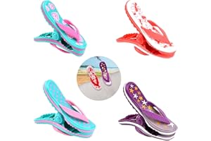 KURYT Towel Clips for Sun Loungers 4PCS Towel Pegs for Sun Lounger Cute Beach Towel Clips Strong Grip Multicolor Clothes Pegs Slipper Suitable for Sunbeds Pool Seaside Beach