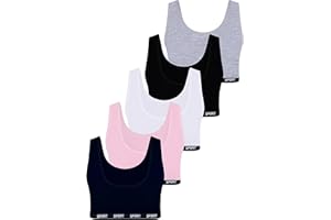 LOREZA ® 5 Mädchen Bustier aus Baumwolle BH Sport Bra Gr. 128-170