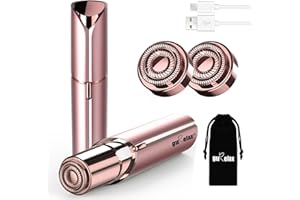 Facial Hair Removal for Women, Gurelax Touch Painless Face Shavers for Women,Hair Removal Device Rechargeable, Included 2 X Replacement Heads,Peach Ladies Face Shaver for Upper Lip, Chin, Mustache