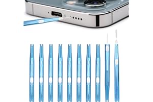 FUKAISU 10pcs Phone Cleaning Kit, Anti-Clogging Bristles & Hook Charging Port Cleaning Brush Double-Sided Dust Remover Charger USB C Cleaner for Mobile Phone Earbud Speaker Receiver Headphone (Blue)