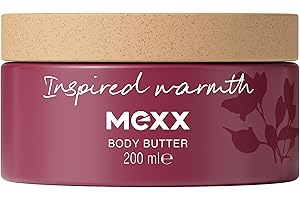 MEXX Inspired Warmth Burro Corpo, Accogliente, Fragranza Ambrata, Energizzante, 95% Ingredienti di Origine Naturale, Formula Vegana, 200ml (6.7oz)