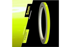 ‎SIVIWONDER siviwonder Zierstreifen Klebeband Neon Gelb 5 mm × 10 m fluoreszierend Cast-PVC selbstklebend Pinstripe Tape Auto Dekor Aufkleber Warnstreifen Felgenband Boot Fahrzeug DIY leuchtgelb