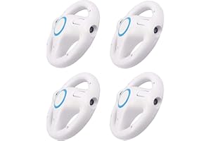 Link-e : 4 X Volant compatible avec manette de jeu Wiimote sur console Nintendo Wii/Wii-u (Blanc)