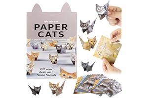 Hlayshing DIY Paper Cats Origami Kit,50pcs 3D Origami Kits,Creative Origami Animal Kits,Origami Animal Shaped Decoration,Funny Craft Activity for Adults Kids,Desk Decoration & Gift for Animals Lovers