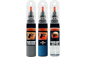 F FIRANTO FIRANTO Kit riparazione vernice auto per Ford IJ Desert Island Blue - Set rimuovi graffi per vernice auto 3in1 - 15ml Primer, Pennarello ritocchi vernice, Vernice lucidante