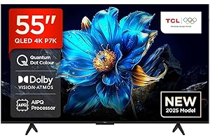 TCL 55P7K 55” QLED 4K HDR TV, Google TV, Smart TV (Dolby Vision & Atmos, Game Master, Motion clarity)