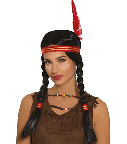 Guirca Fiestas Indianerperücke Mit Feder – Kostümzubehör Für Karneval, Halloween & Partys