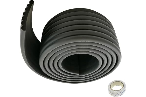 TUKA Universel Rouleau en Mousse, 200cm x 80mm x 8mm, Epaissir Mousse Antichoc Sécurité épreuvage pour Bébé/Enfants Kits. Tout Usage Anti-Crash Protection, Souple et Flexible, Noir, TKD7002 Black