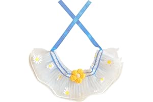 PAWHITS 2 Uds perro gato collar blanco encaje mascota babero lindo bufandas collar correa para el cuello para mascotas suministros de vestuario