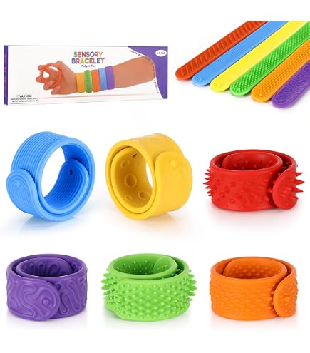 6 Bracelets Sensoriels Anti-stress En Silicone – Jouets Fidget Pour Enfants Et Adultes – Silencieux