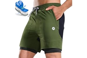 Nepest Mens Mountain Bike Shorts 4D Padded MTB Bicycle Biking Cycling Loose-fit Gel Padding Shorts with Zipper Pockets