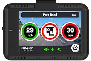 Aguri DX4000 Drive Assist GPS Dash Cam with 3.5” LCD, 16GB SD card and built-in Speed Trap Detector & Speed Limit Alert System.