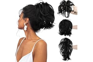 CJL HAIR Claw Clip Short Ponytail Hair Extensions Bendable Metals Messy Bun Hair piece Straight Fake Hairpieces