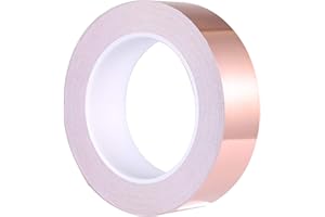 Zalava 30mm X 25M Kupferband Kupferfolienband EMI Kapton Tape Abschirmband Kupferfolie Kupferband Selbstklebend Klebeband Schneckenband Schneckenschutz (30mmX25M)